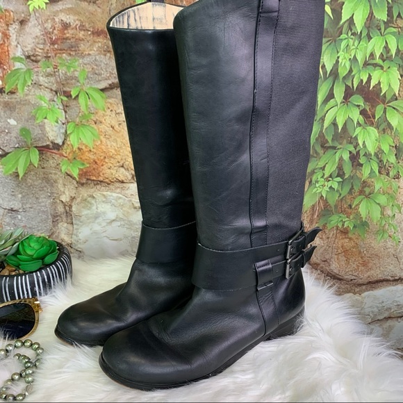 JOE'S Black Leather Riding Boots, 9M - Picture 2 of 14